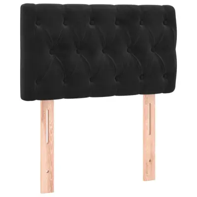 Posteljno vzglavje - Vzglavna omarica - Nočna omarica črno 80x7x78/88 cm žamet