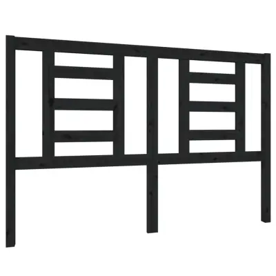 Posteljno vzglavje - Vzglavna omarica - Nočna omarica črno 146x4x100 cm trdna borovina