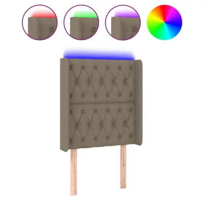 LED Posteljno vzglavje - Vzglavna omarica - Nočna omarica taupe 83x16x118/128 cm blago