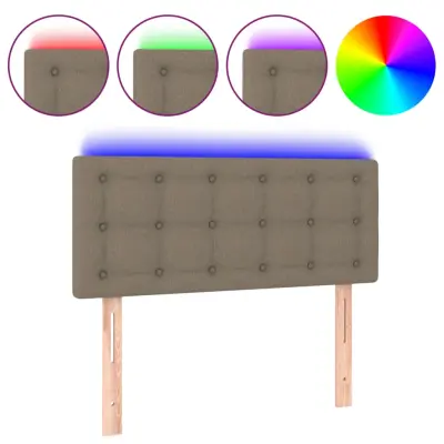 LED Posteljno vzglavje - Vzglavna omarica - Nočna omarica taupe 100x5x78/88 cm blago