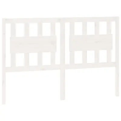 Posteljno vzglavje - Vzglavna omarica - Nočna omarica belo 140,5x4x100 cm trdna borovina