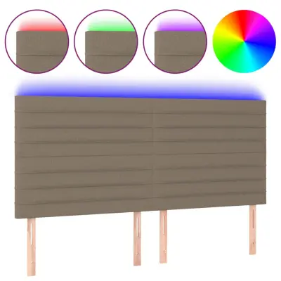 LED Posteljno vzglavje - Vzglavna omarica - Nočna omarica roza 200x5x118/128 cm blago