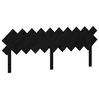 Posteljno vzglavje - Vzglavna omarica - Nočna omarica črno 196x3x80,5 cm trdna borovina