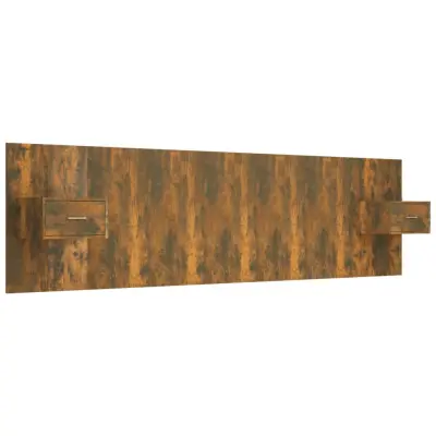 Posteljno vzglavje - Vzglavna omarica - Nočna omarica z omaricami dimljeni hrast konstruiran les