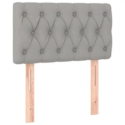 Posteljno vzglavje - Vzglavna omarica - Nočna omarica svetlo sivo 80x7x78/88 cm blago