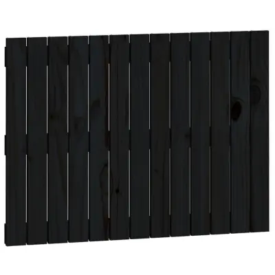 Stensko Posteljno vzglavje - Vzglavna omarica - Nočna omarica črno 82,5x3x60 cm trdna borovina