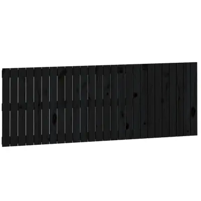 Stensko Posteljno vzglavje - Vzglavna omarica - Nočna omarica črno 166x3x60 cm trdna borovina