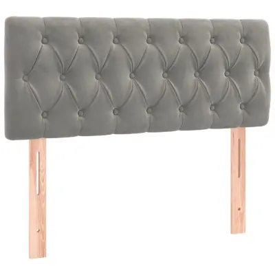 Posteljno vzglavje - Vzglavna omarica - Nočna omarica svetlo sivo 90x7x78/88 cm žamet