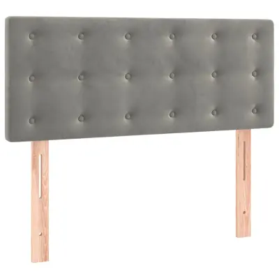 Posteljno vzglavje - Vzglavna omarica - Nočna omarica svetlo sivo 90x5x78/88 cm žamet