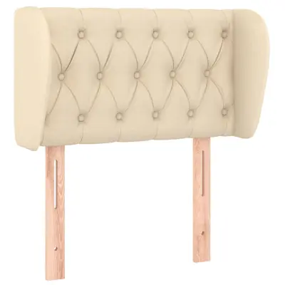 Vzglavna omarica - Nočna omarica - Posteljna omarica z ušesi krem 83x23x78/88 cm blago