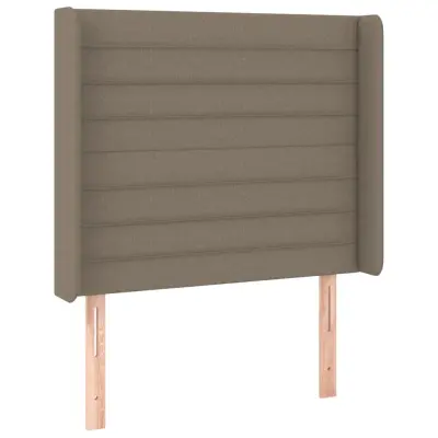 Posteljno vzglavje - Vzglavna omarica - Nočna omarica z ušesi taupe 103x16x118/128 cm blago