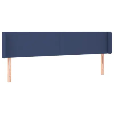 Vzglavna omarica - Nočna omarica - Posteljna omarica z ušesi modro 163x16x78/88 cm blago