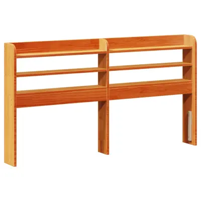 Posteljno vzglavje - Vzglavna omarica - Nočna omarica s policami voščeno rjava 160 cm trdna borovina