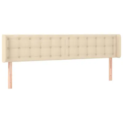 Vzglavna omarica - Nočna omarica - Posteljna omarica z ušesi krem 163x16x78/88 cm blago