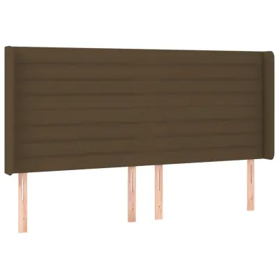 Vzglavna omarica - Nočna omarica - Posteljna omarica z ušesi temno rjavo 183x16x118/128 cm blago