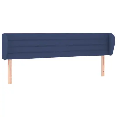 Vzglavna omarica - Nočna omarica - Posteljna omarica z ušesi modro 163x23x78/88 cm blago
