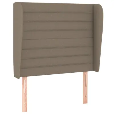 Posteljno vzglavje - Vzglavna omarica - Nočna omarica z ušesi taupe 103x23x118/128 cm blago