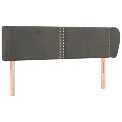 Vzglavna omarica - Nočna omarica - Posteljna omarica z ušesi temno sivo 147x23x78/88 cm žamet