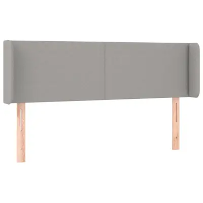 Vzglavna omarica - Nočna omarica - Posteljna omarica z ušesi svetlo sivo 147x16x78/88 cm blago