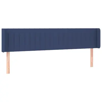 Vzglavna omarica - Nočna omarica - Posteljna omarica z ušesi modro 163x16x78/88 cm blago