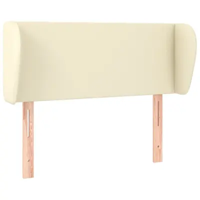 Vzglavna omarica - Nočna omarica - Posteljna omarica z ušesi krem 103x23x78/88 cm umetno usnje