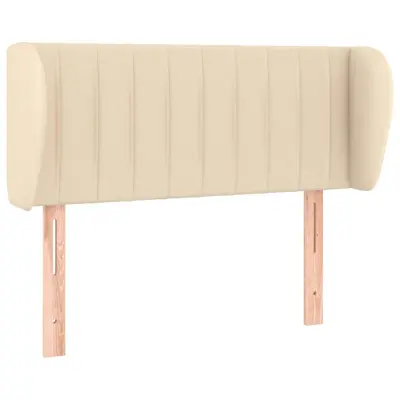 Vzglavna omarica - Nočna omarica - Posteljna omarica z ušesi krem 103x23x78/88 cm blago