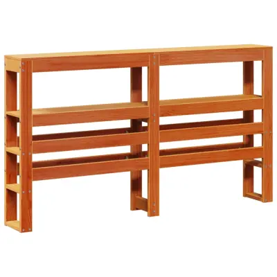 Posteljno vzglavje - Vzglavna omarica - Nočna omarica s policami voščeno rjava 120 cm trdna borovina