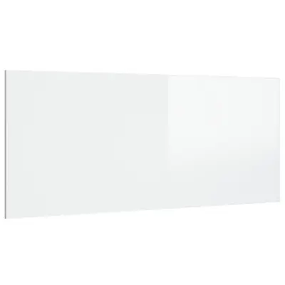 Posteljno vzglavje - Vzglavna omarica - Nočna omarica visok sijaj belo 200x1,5x80 cm konstr. les