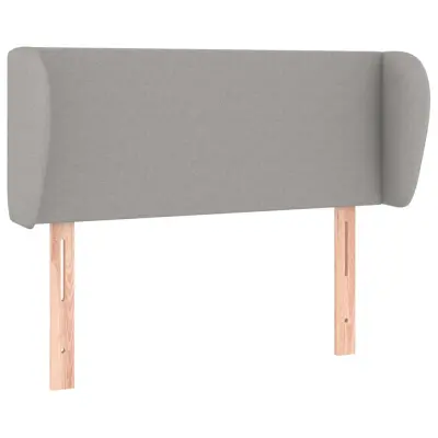 Vzglavna omarica - Nočna omarica - Posteljna omarica z ušesi svetlo sivo 103x23x78/88 cm blago