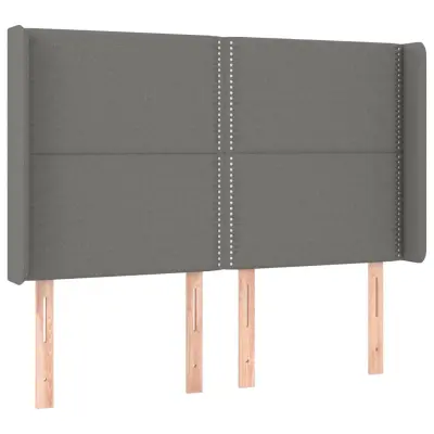 Vzglavna omarica - Nočna omarica - Posteljna omarica z ušesi temno sivo 147x16x118/128 cm blago