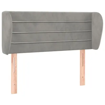 Vzglavna omarica - Nočna omarica - Posteljna omarica z ušesi svetlo sivo 83x23x78/88 cm žamet