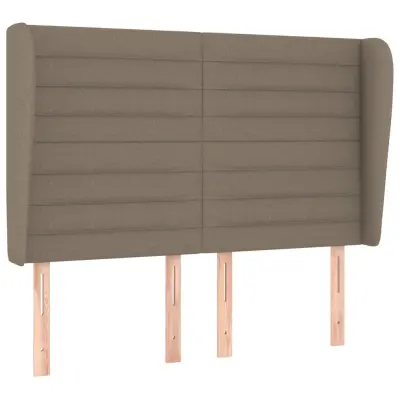 Posteljno vzglavje - Vzglavna omarica - Nočna omarica z ušesi taupe 147x23x118/128 cm blago