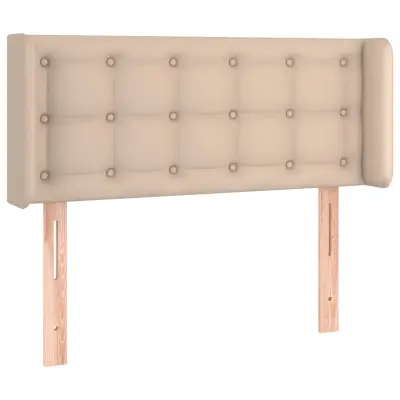 Vzglavna omarica - Nočna omarica - Posteljna omarica z ušesi kapučino 103x16x78/88 cm umetno usnje