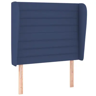 Vzglavna omarica - Nočna omarica - Posteljna omarica z ušesi modro 83x23x118/128 cm blago