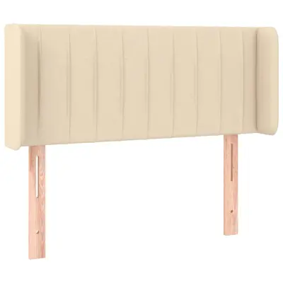 Vzglavna omarica - Nočna omarica - Posteljna omarica z ušesi krem 103x16x78/88 cm blago