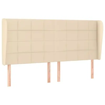 Vzglavna omarica - Nočna omarica - Posteljna omarica z ušesi krem 183x23x118/128 cm blago