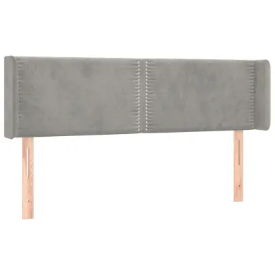 Vzglavna omarica - Nočna omarica - Posteljna omarica z ušesi svetlo sivo 147x16x78/88 cm žamet