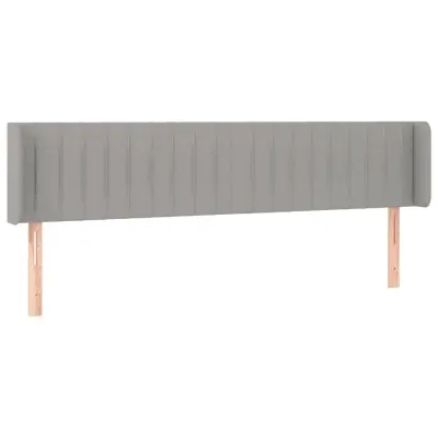 Vzglavna omarica - Nočna omarica - Posteljna omarica z ušesi svetlo sivo 203x16x78/88 cm blago