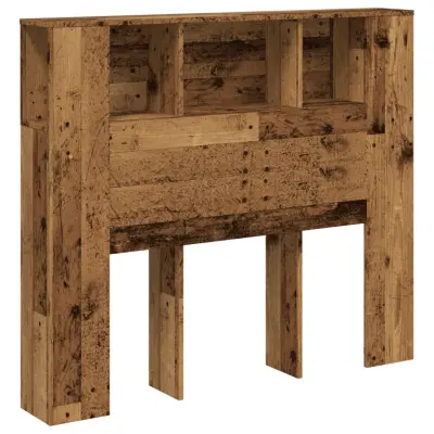 Vzglavna omarica - Nočna omarica - Posteljna omarica starinski les 120x19x104,5 cm inženirski les