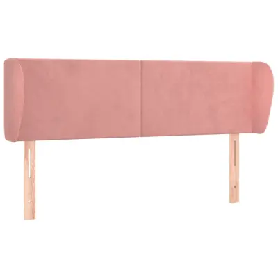 Posteljno vzglavje - Vzglavna omarica - Nočna omarica z ušesi roza 147x23x78/88 cm žamet
