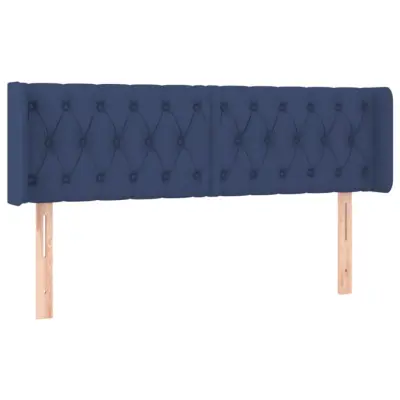 Vzglavna omarica - Nočna omarica - Posteljna omarica z ušesi modro 147x16x78/88 cm blago