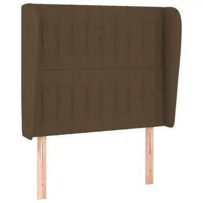 Vzglavna omarica - Nočna omarica - Posteljna omarica z ušesi temno rjavo 83x23x118/128 cm blago