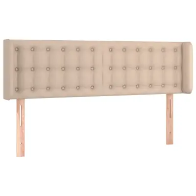 Vzglavna omarica - Nočna omarica - Posteljna omarica z ušesi kapučino 147x16x78/88 cm umetno usnje