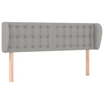 Vzglavna omarica - Nočna omarica - Posteljna omarica z ušesi svetlo sivo 147x23x78/88 cm blago