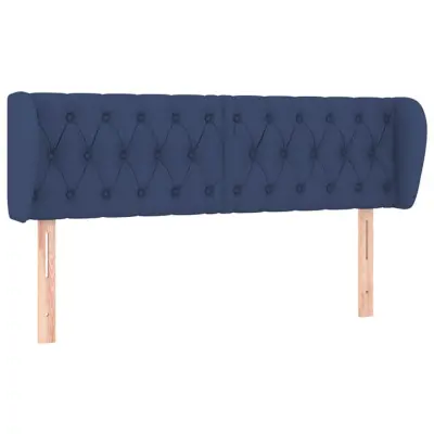Vzglavna omarica - Nočna omarica - Posteljna omarica z ušesi modro 147x23x78/88 cm blago