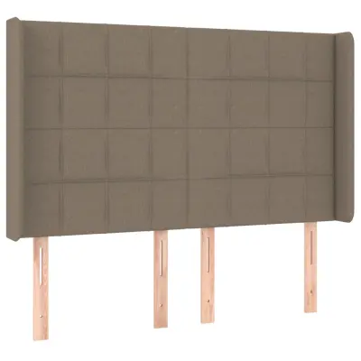 Posteljno vzglavje - Vzglavna omarica - Nočna omarica z ušesi taupe 147x16x118/128 cm blago