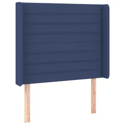 Vzglavna omarica - Nočna omarica - Posteljna omarica z ušesi modro 83x16x118/128 cm blago