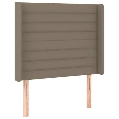 Posteljno vzglavje - Vzglavna omarica - Nočna omarica z ušesi taupe 83x16x118/128 cm blago