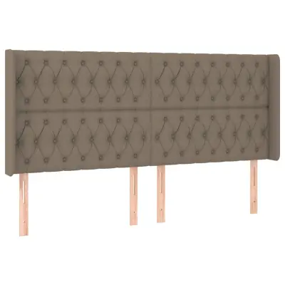 Posteljno vzglavje - Vzglavna omarica - Nočna omarica z ušesi taupe 203x16x118/128 cm blago
