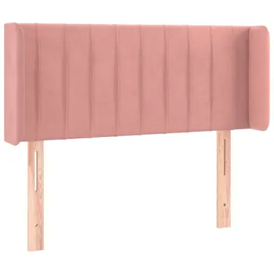 Posteljno vzglavje - Vzglavna omarica - Nočna omarica z ušesi roza 103x16x78/88 cm žamet